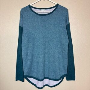 Smartwool Shadow Pine Colorblock Merino Wool Crew Sweater Medium H